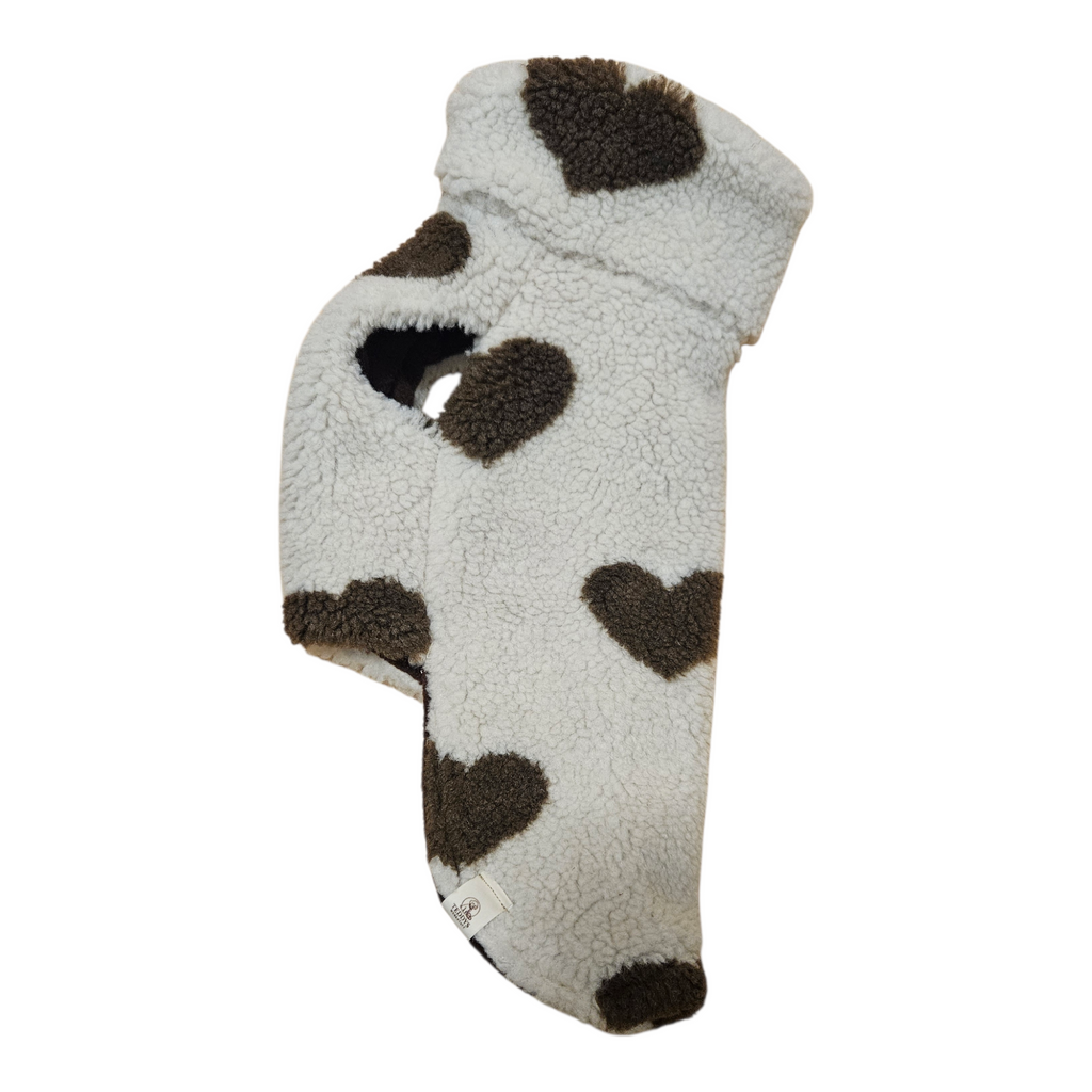 Hundepullover aus Teddystoff mit Fleece-Futter - Herz edition
