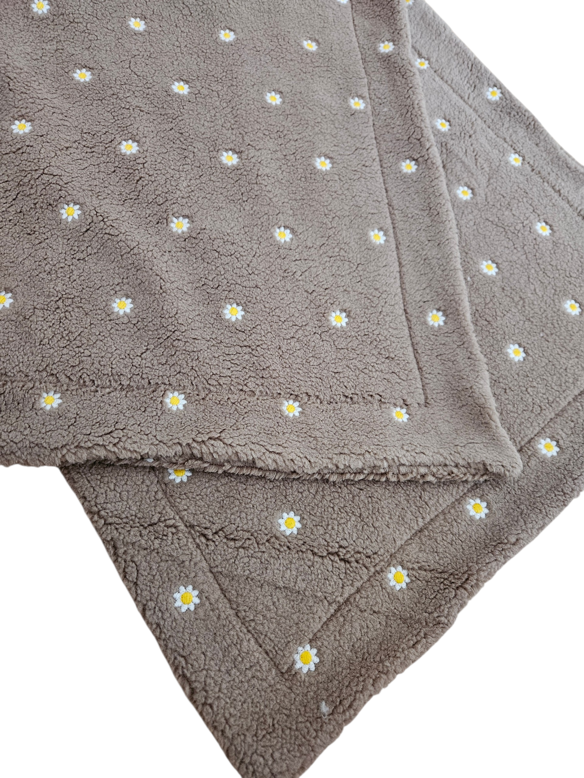 Decke Taupe Blumen