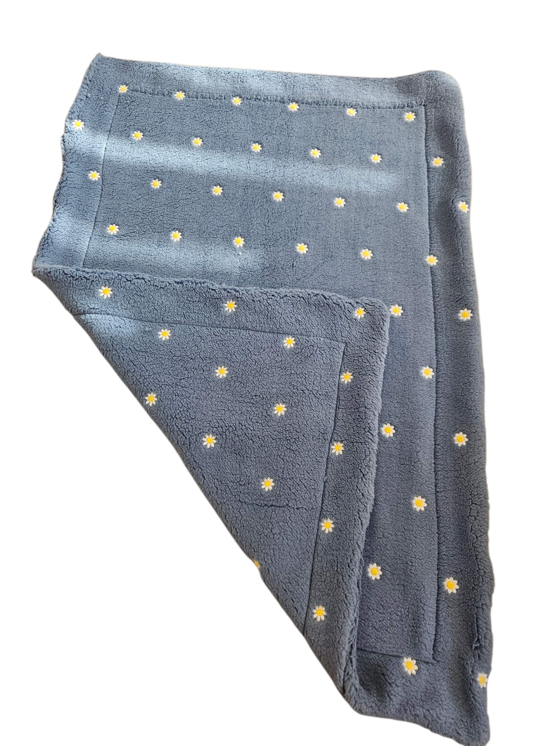 Decke Blume Blau ca 52x76