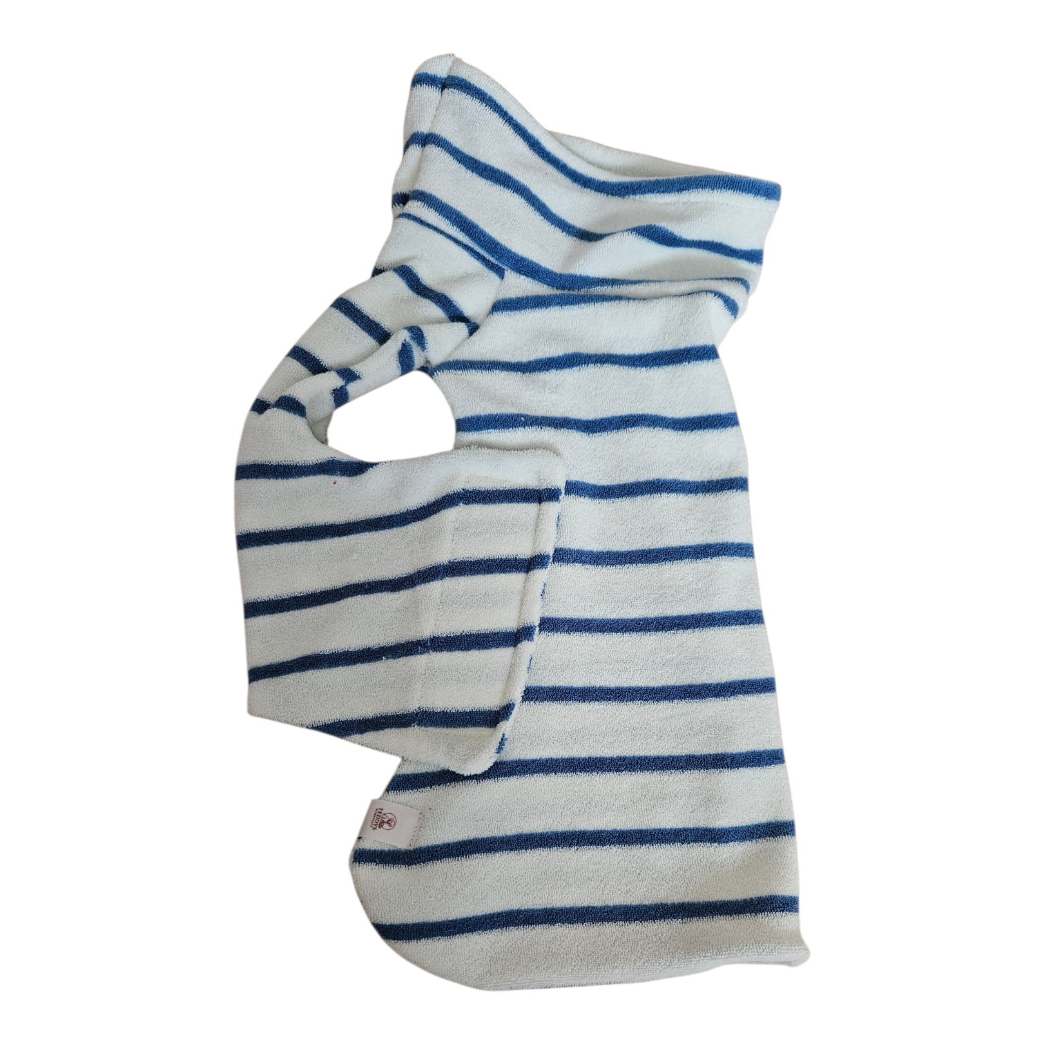 Hunde-Bademantel Frottee - Streifen Blau