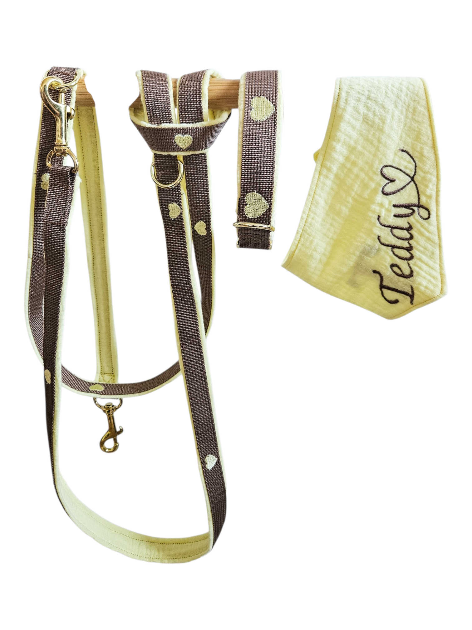 Halsband & Leine Gelb