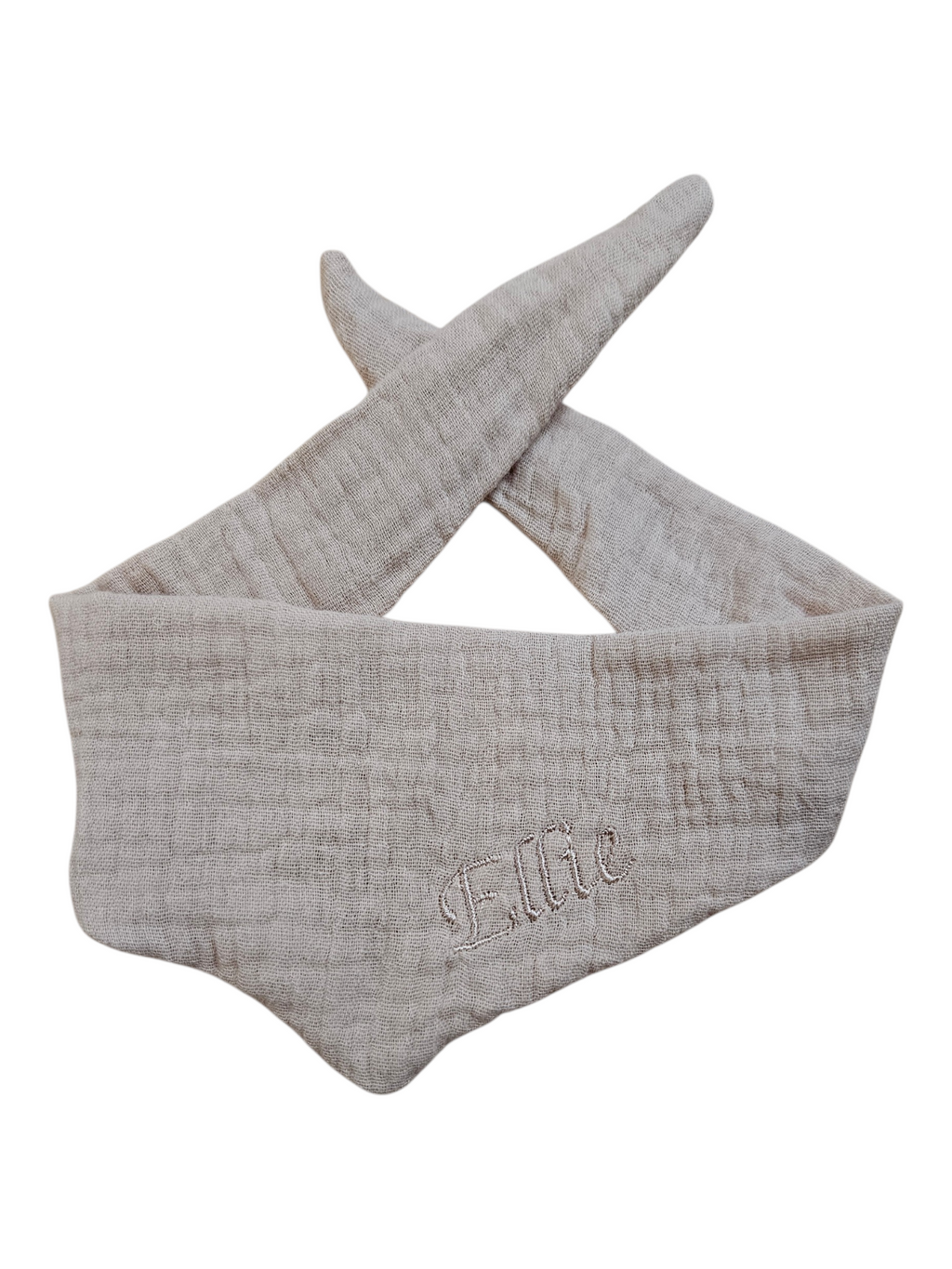 Personalisierbares Hundehalstuch aus Musselin - Beige