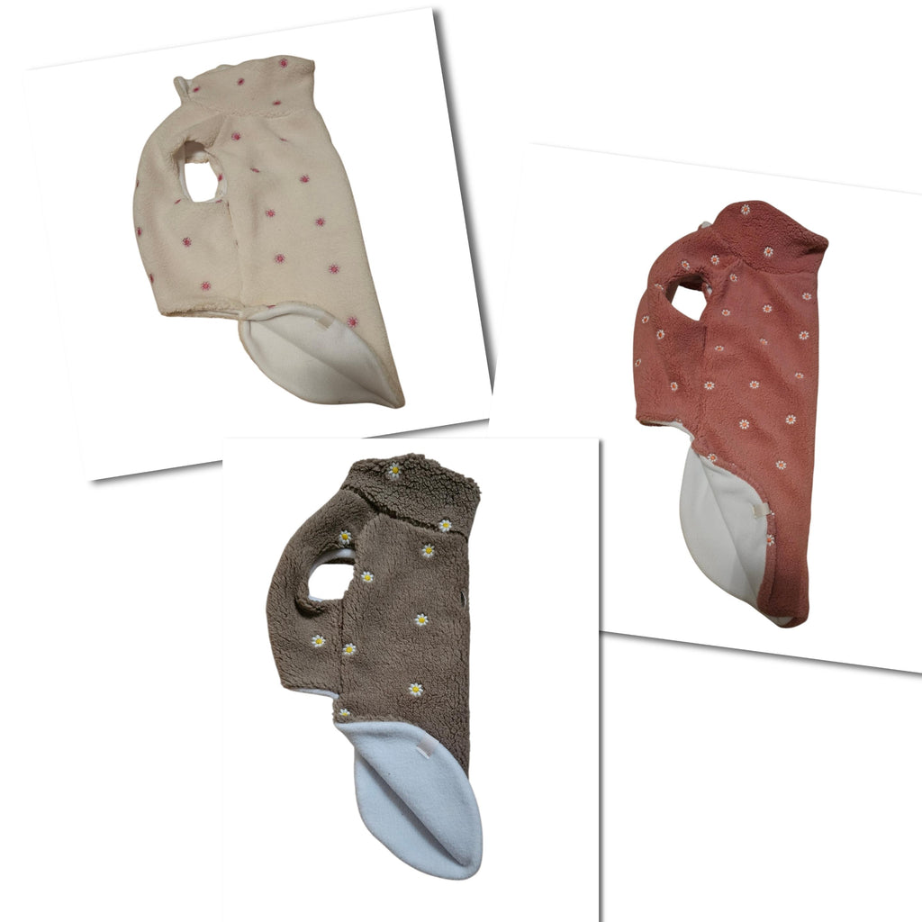 Hundepullover aus Teddystoff mit Fleece-Futter - Blumen edition